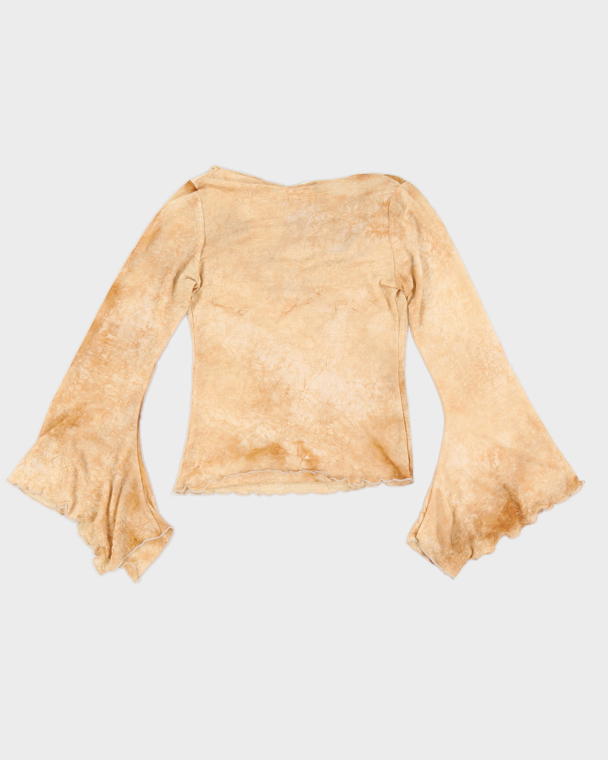 Orange Sparkly Y2K Flare Sleeve Top - XS