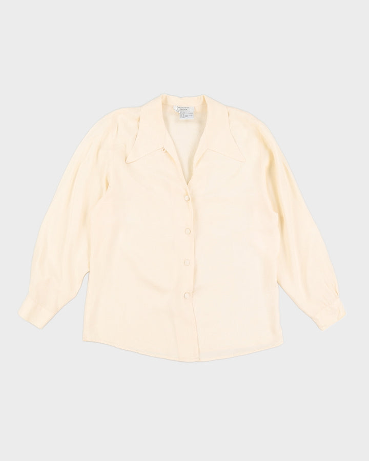 Paisley Silk Dagger Collar Vintage Blouse - L