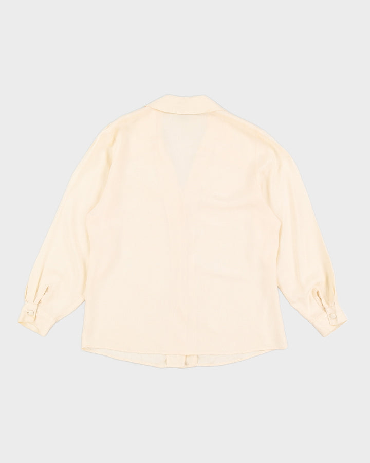 Paisley Silk Dagger Collar Vintage Blouse - L