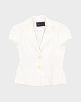 Y2K White Fitted Blouse - S