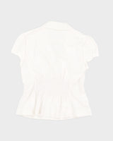 Y2K White Fitted Blouse - S
