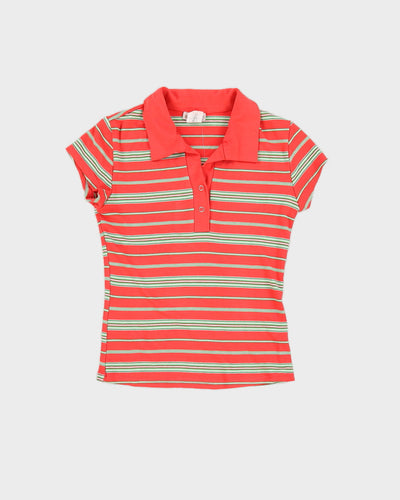 Vintage 90s Rags In Motion Stripe Polo Top - S/M
