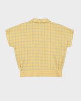 80s Yellow Checked Blouse - M