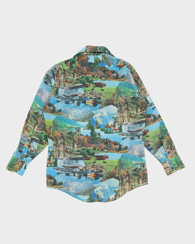 Vintage 70s Utex Women's European Print Shirt - M