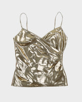 Vintage 80s Sung Sport By Alfred Sung Gold Metallic Top - M
