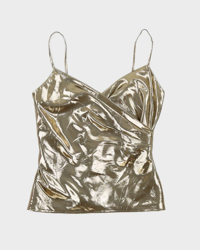 Vintage 80s Sung Sport By Alfred Sung Gold Metallic Top - M