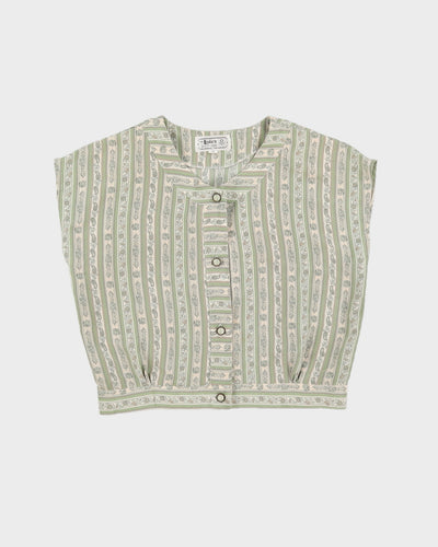 Vintage 70s Lung T Tokyo Paisley Button Up Blouse - S/M