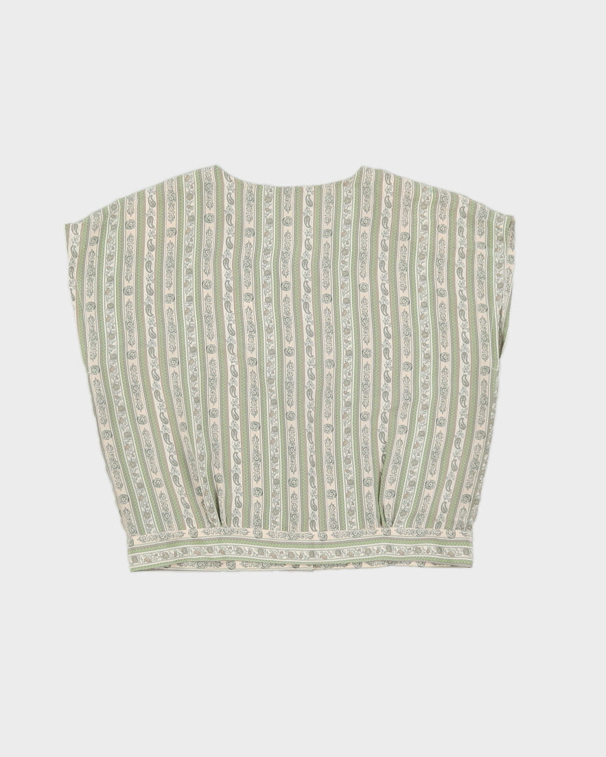 Vintage 70s Lung T Tokyo Paisley Button Up Blouse - S/M