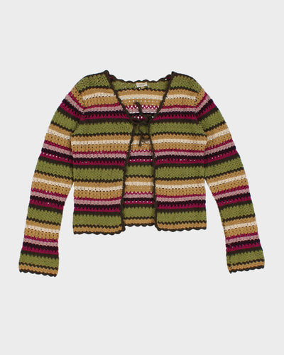Y2K 00s Crochet Knit Cardigan - M