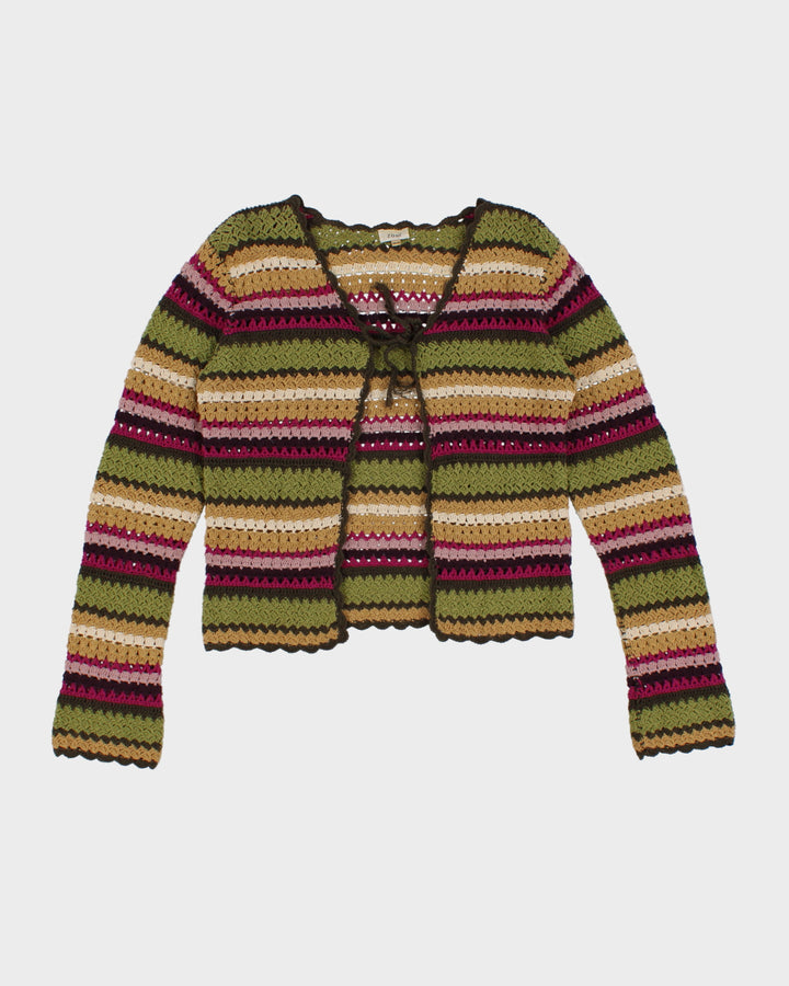 Y2K 00s Crochet Knit Cardigan - M