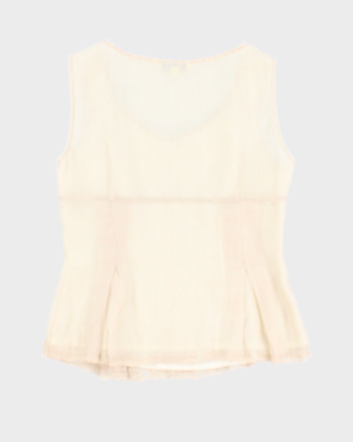 Vintage 00s Anna Lice Cream Beaded Top - M/L