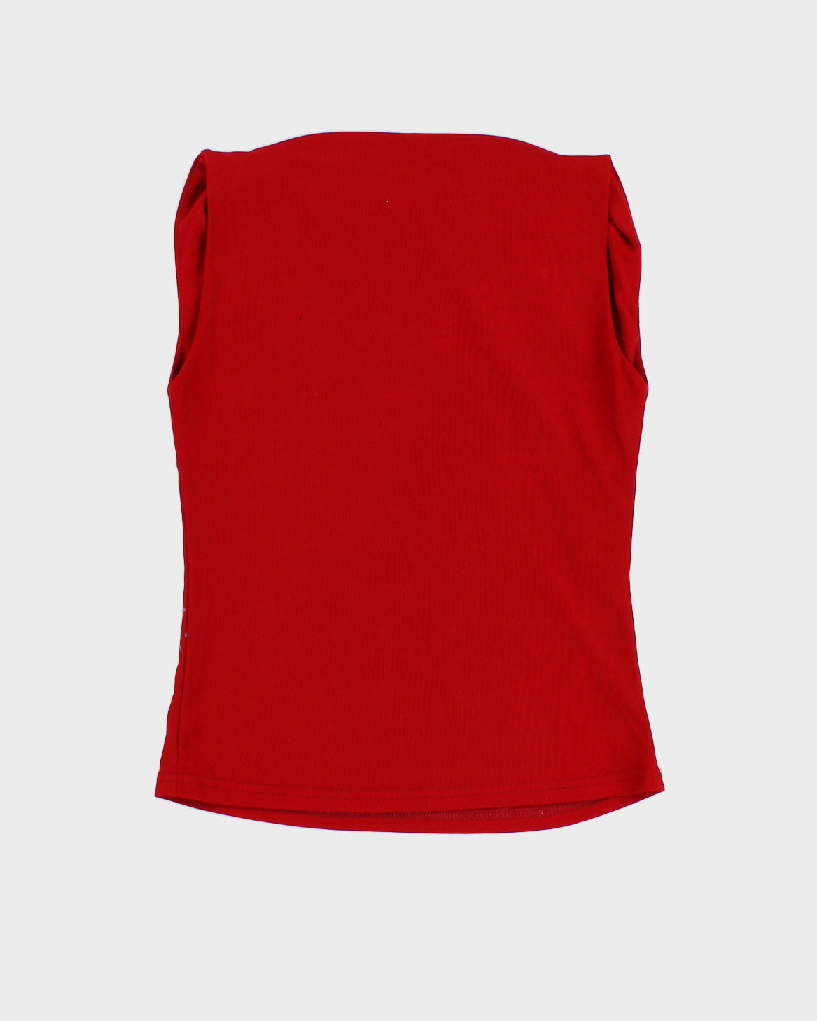 Y2K Red Cowl Neck Top - XS