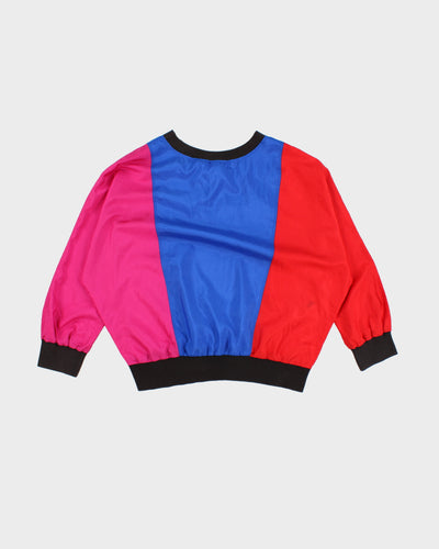 Vintage Leslie Fay Red/Blue/Pink Colour Block Top - L