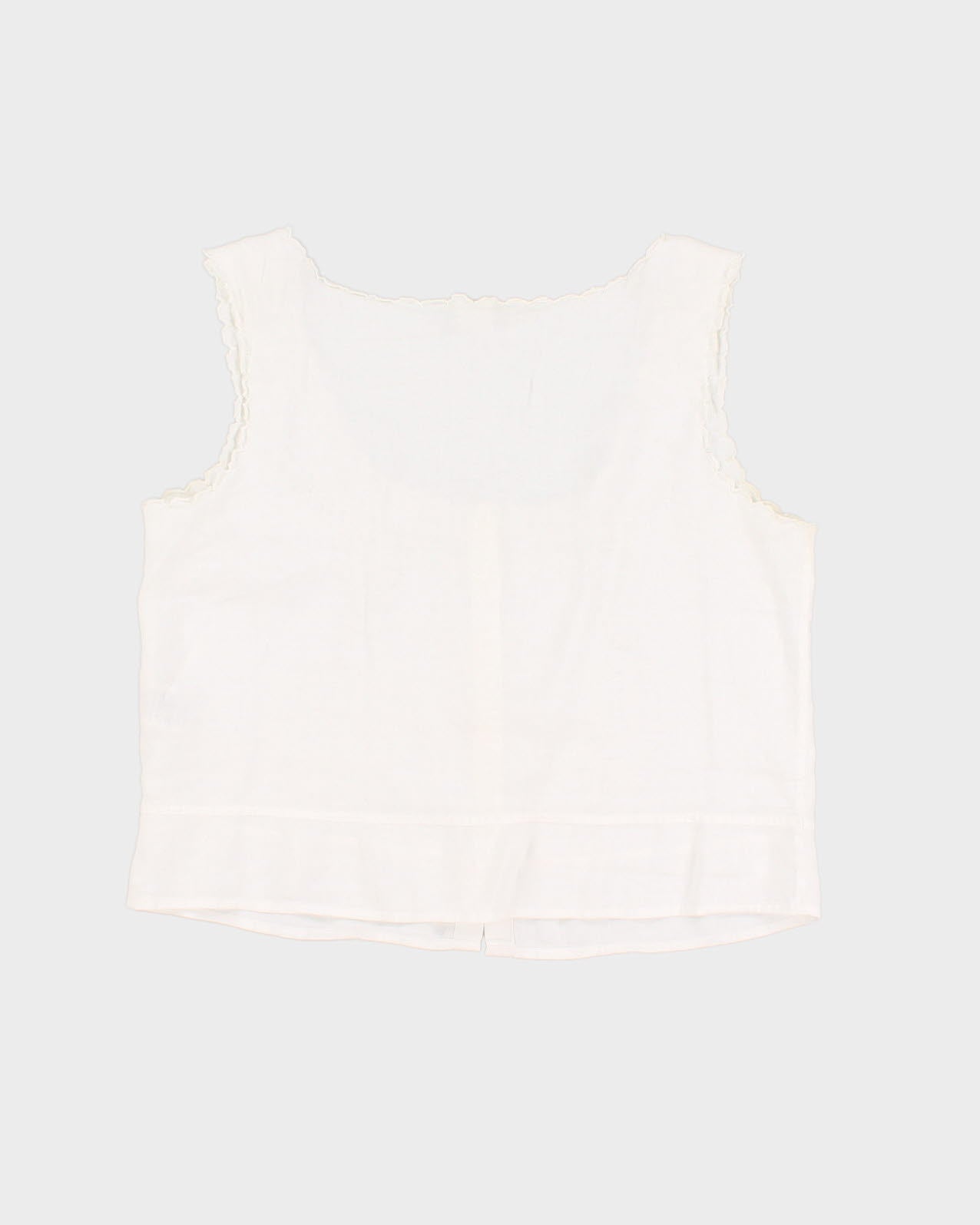 DKNY White Button Up Sleeveless Blouse - S