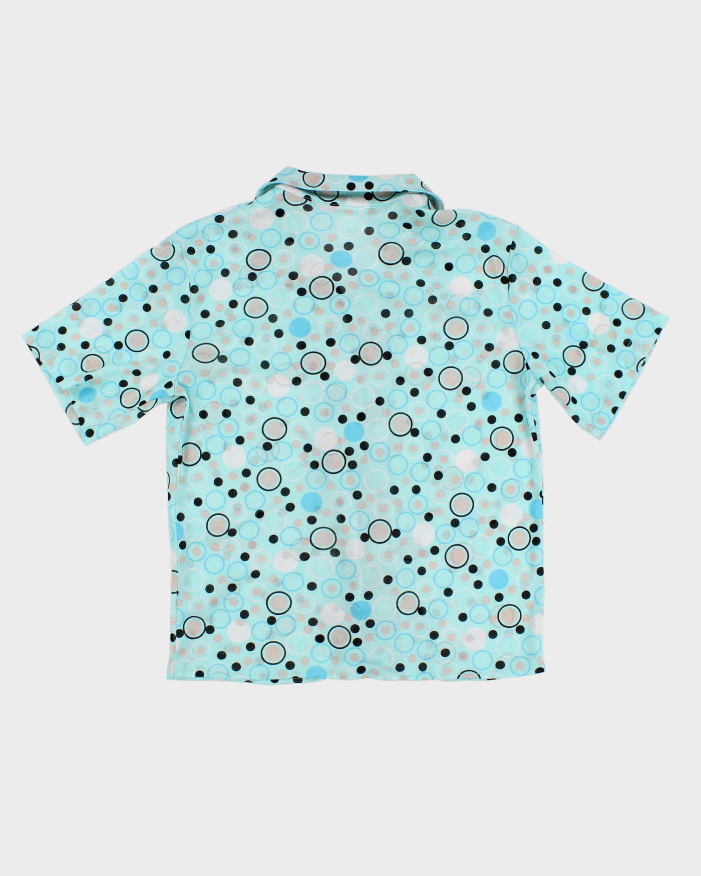 00s Tabi Blue Spotty Mesh Blouse - S