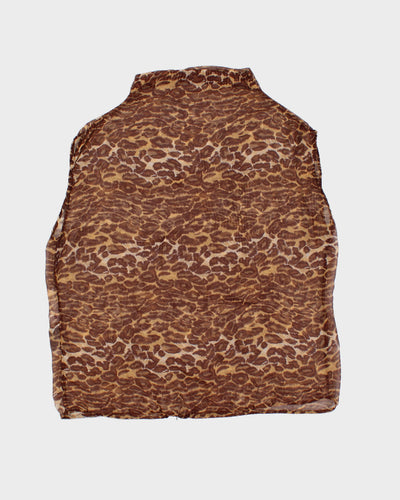 Vintage 90s Bellessa Brown Patterned Top - O/S