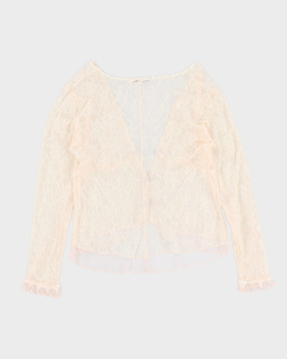 Vintage 90s Claire Pettibone Lace Rose Detailed Blouse - M