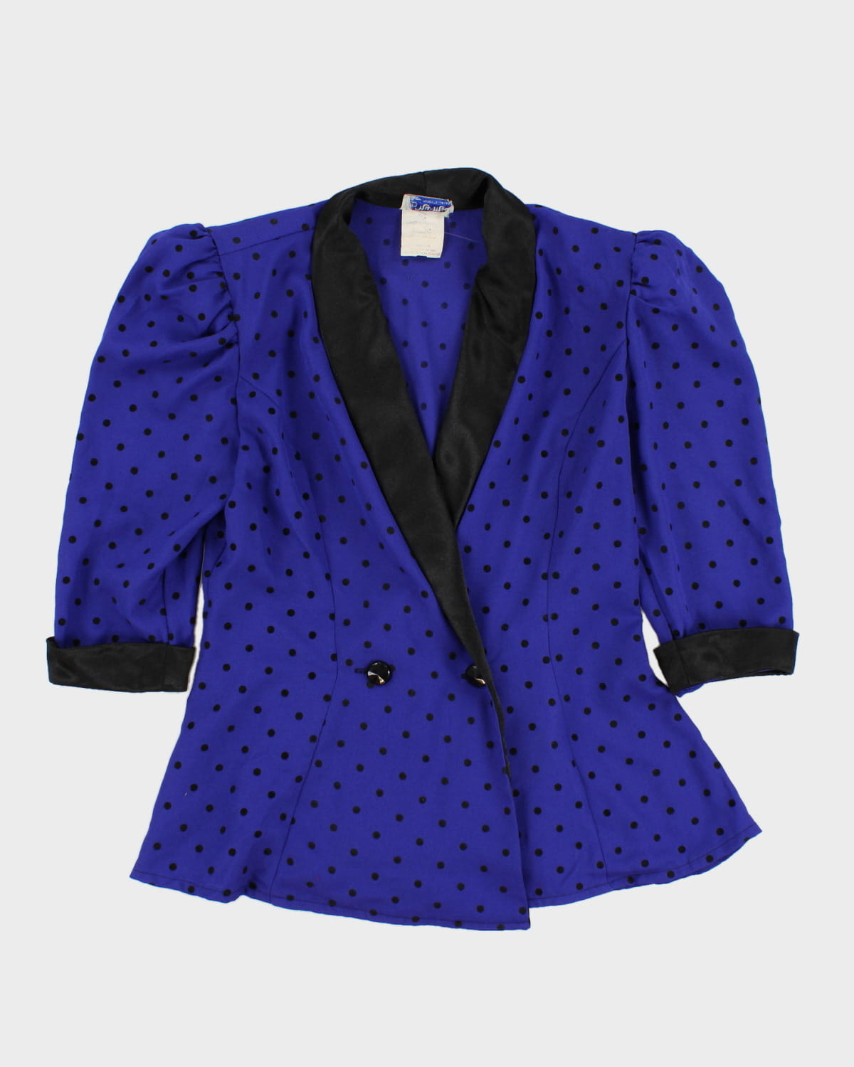 Vintage 80s Nu Mode Collared Polka Dot Blouse - M