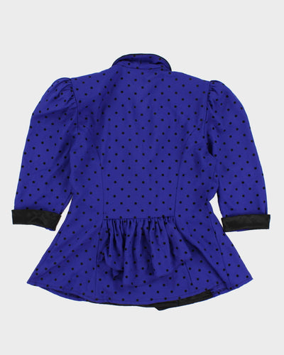 Vintage 80s Nu Mode Collared Polka Dot Blouse - M