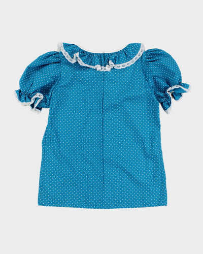 Vintage Malco Modes Polka Dot Lace Detailed Blouse - S