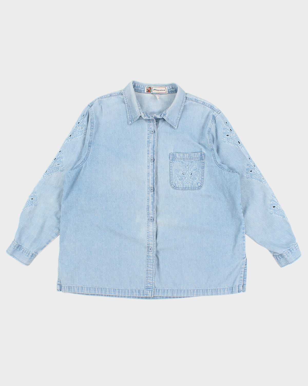 Vintage Passion Denim Embroidered Shirt - XL