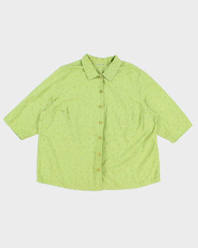 Vintage Green Embroidered Shirt - XXXL