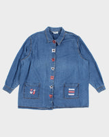 Vintage Denim Embroidered Shirt - XXXL