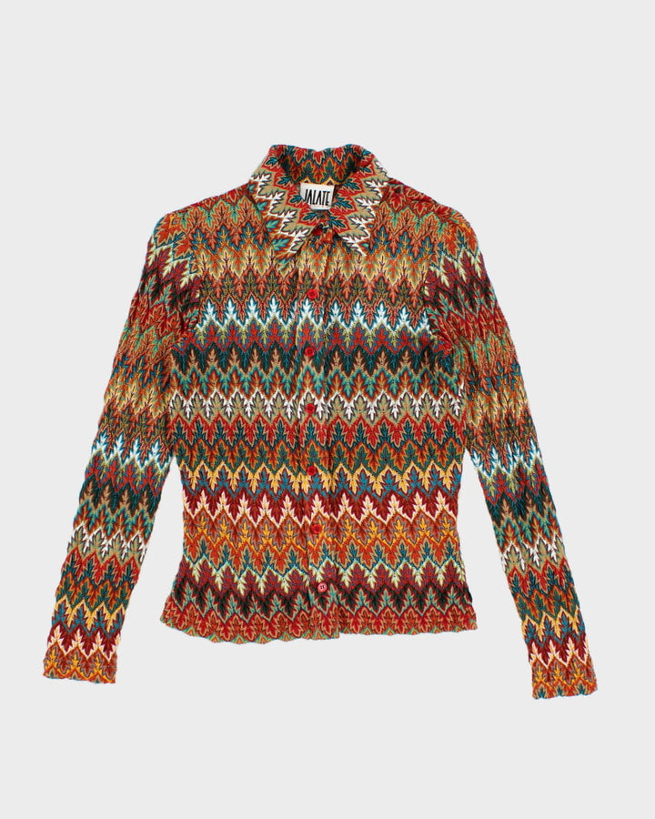 Vintage 90s Jalate Limited Hippy Print LS Blouse - S