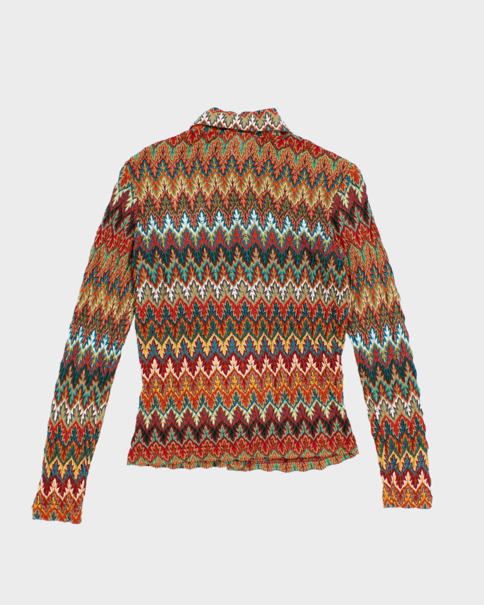 Vintage 90s Jalate Limited Hippy Print LS Blouse - S