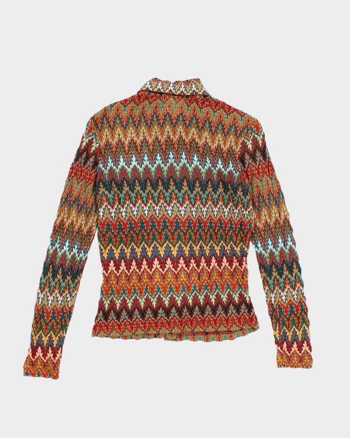 Vintage 90s Jalate Limited Hippy Print LS Blouse - S