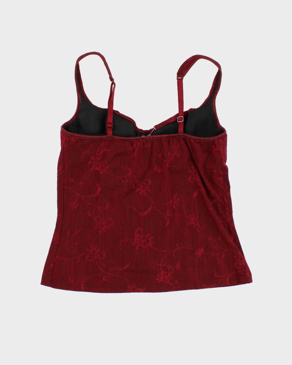 Y2K 00s Arianne Floral Detailed Red Blouse - XS