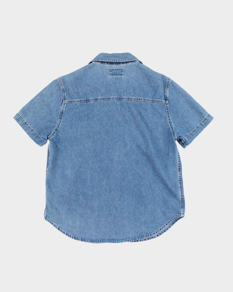 Vintage Solutions Hawaiian Embroidered Denim Blouse - S