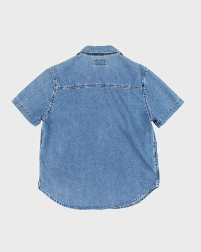 Vintage Solutions Hawaiian Embroidered Denim Blouse - S