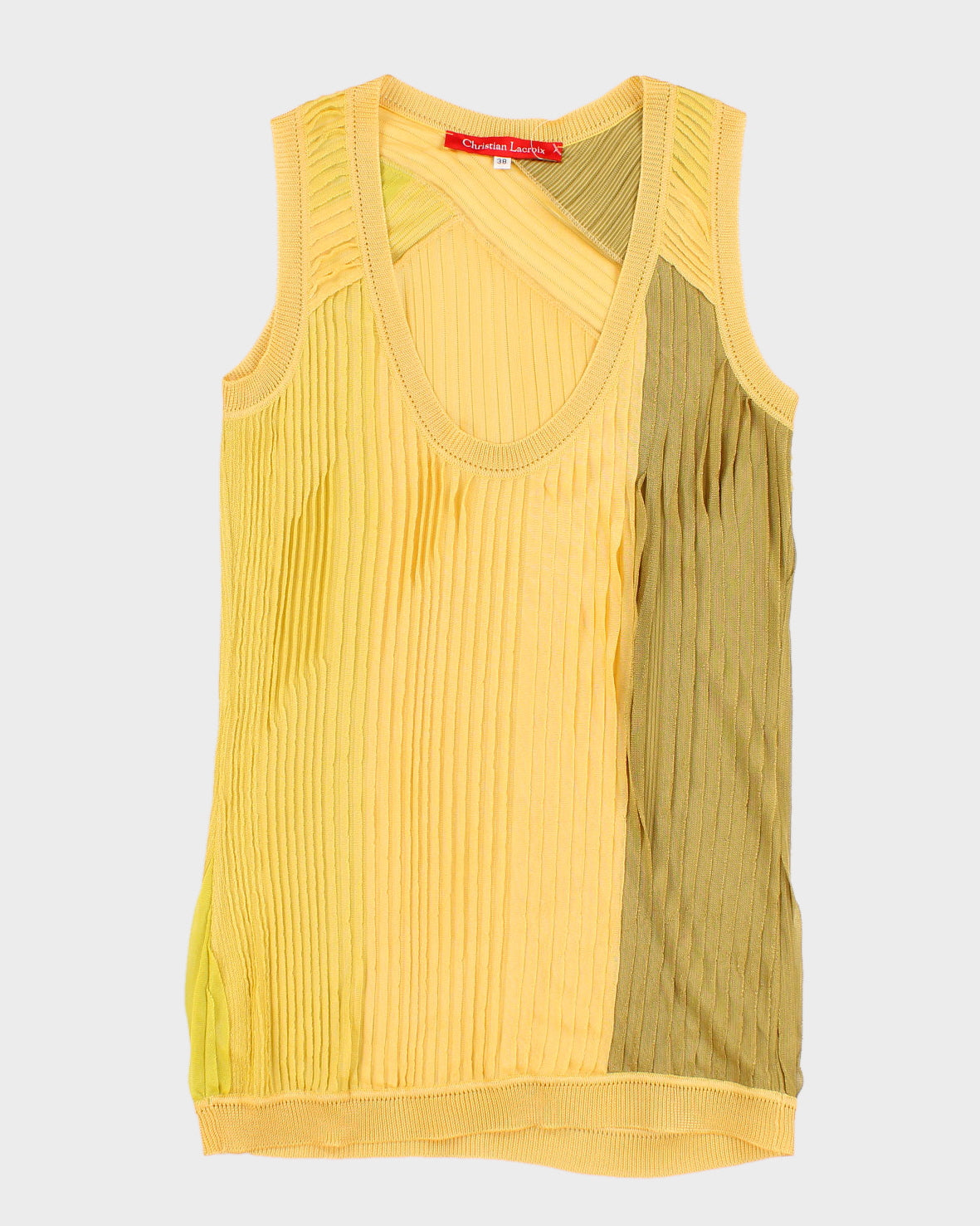 Womens Yellow Christian Lacroix Slinky Tank Top - M