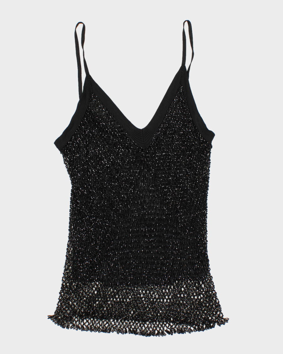 Y2K 00s Beaded Party Top - L