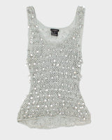 Vintage 90s Le Chateau Green Sequined Top - M