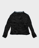 Darling Velvet Sequin Collared Blouse - M