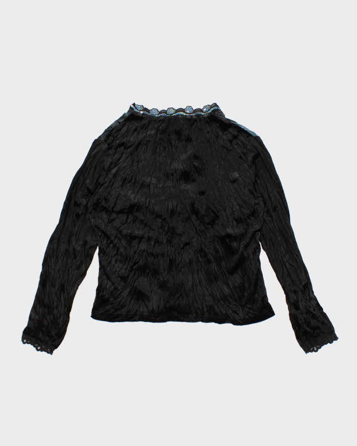 Darling Velvet Sequin Collared Blouse - M