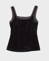 90s/00s Arianna Darling Black Velvet Cami - S