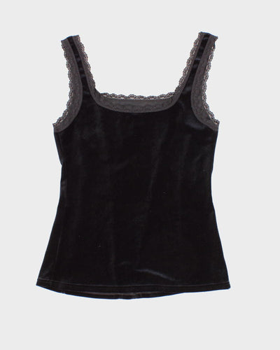 90s/00s Arianna Darling Black Velvet Cami - S