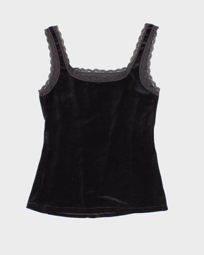 90s/00s Arianna Darling Black Velvet Cami - S