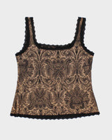Y2K 00s Arianne Gold Floral Top - M