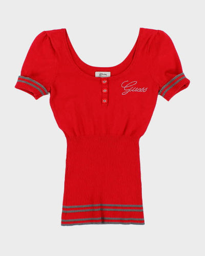 Women's Vintage Guess Rhinestoned Top - XXS