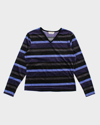 Women's Vintage Striped Velvet Top - M