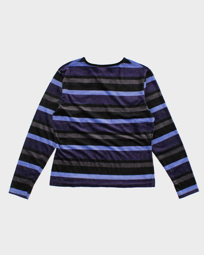 Women's Vintage Striped Velvet Top - M