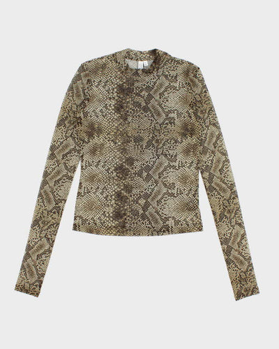 Women's Vintage Snakeskin Mesh Top -M