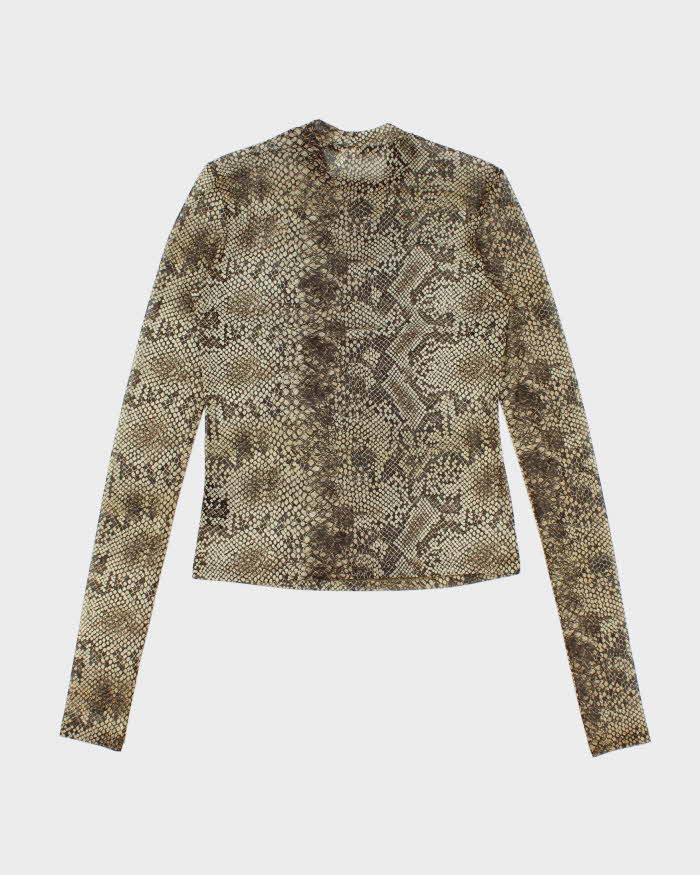 Women's Vintage Snakeskin Mesh Top -M