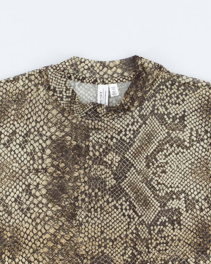 Women's Vintage Snakeskin Mesh Top -M