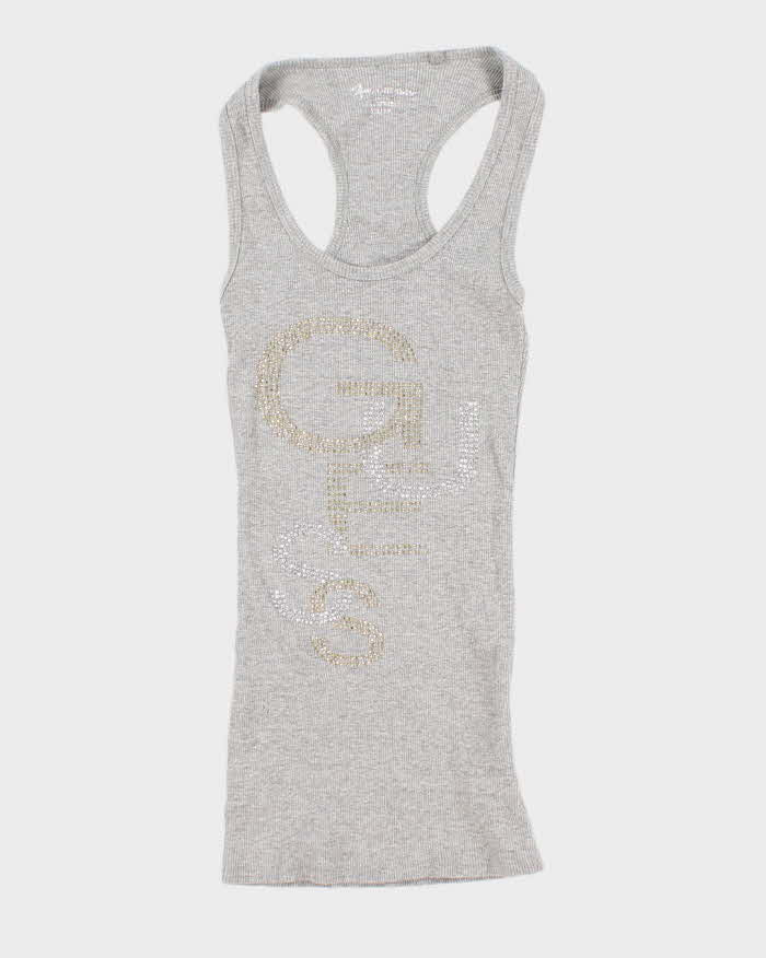 Women's Vintage Rhinestone Guess Tank Top - XS