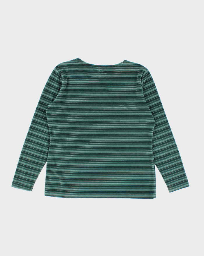 Men's Vintage 90s Velour Striped Top - M
